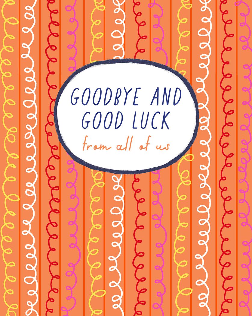 Card design "Wiggly - group leaving ecard"