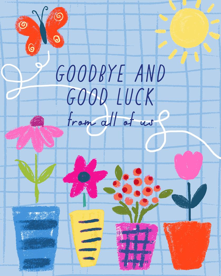 Card design "Flower Graph - group leaving ecard"