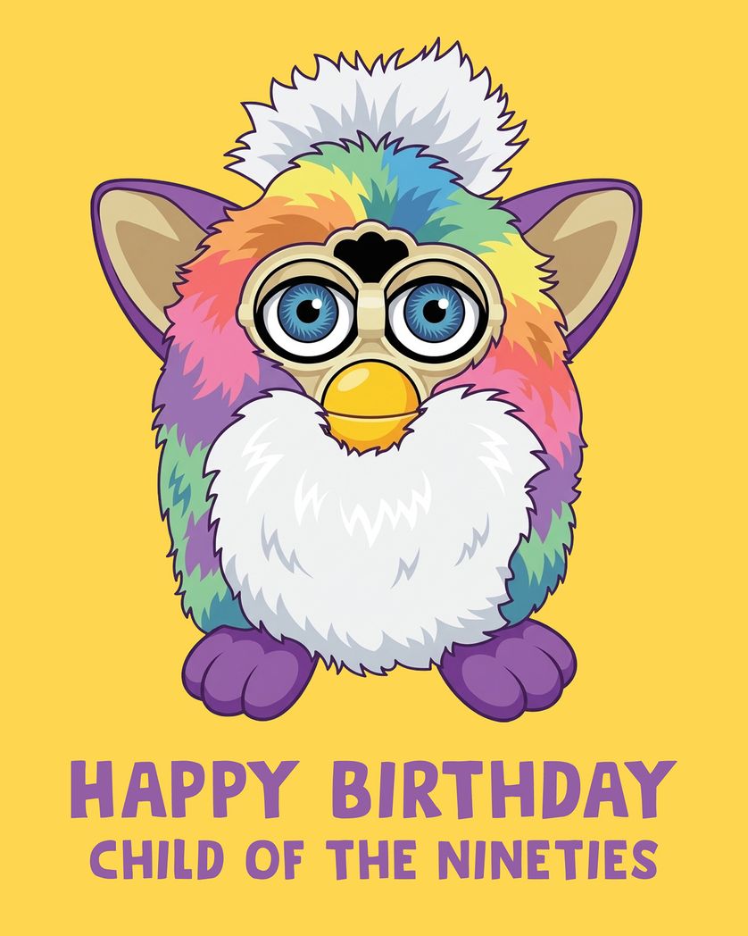 Card design "Furby - group birthday ecard"
