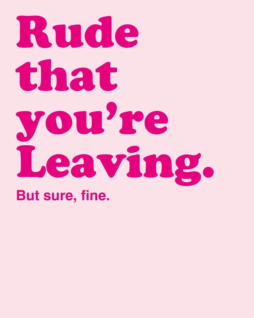 Card design "Rude - group leaving ecard"