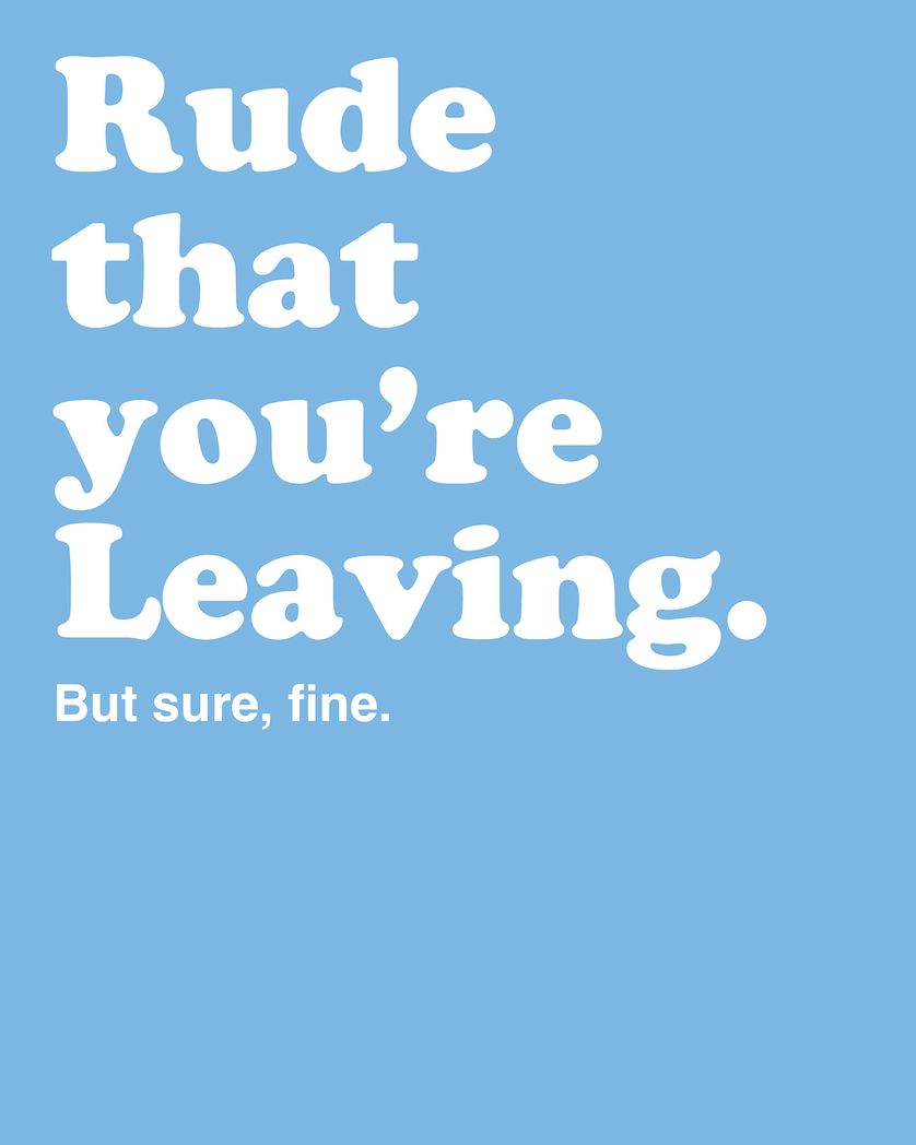 Card design "Rude - group leaving ecard"