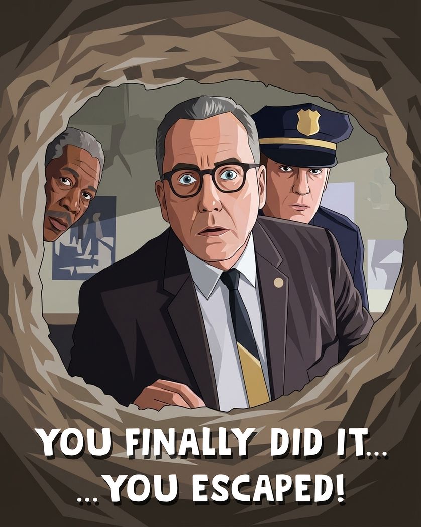 Card design "Shawshank - group leaving ecard"