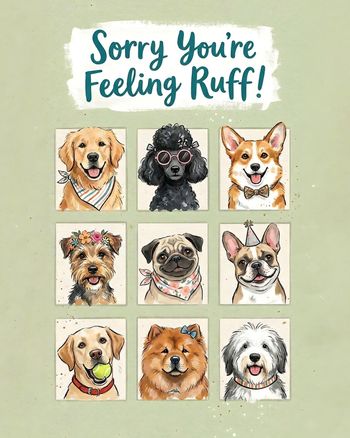 Use Dog ruff - group get well ecard