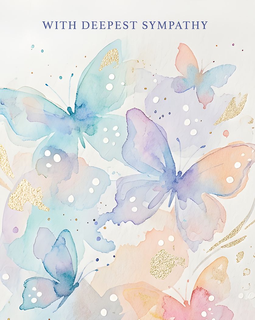Card design "Watery butterflie"