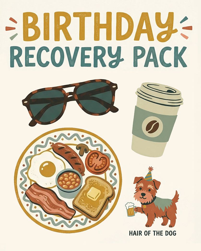 Card design "Recovery kit - group birthday ecard"
