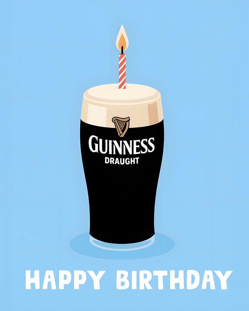 Card design "Guiness Greeting - group birthday ecard"