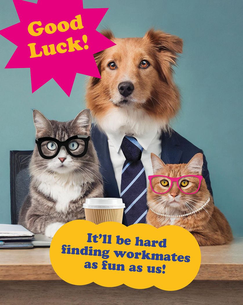 Card design "So Beastly - Good luck greeting"