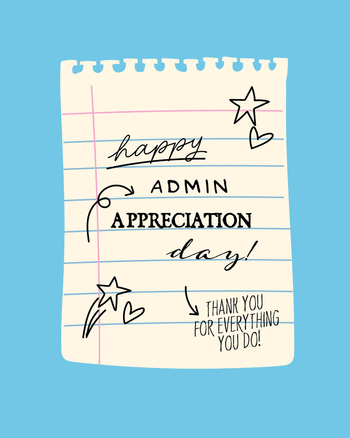 Use Notepaper - group admin day ecard
