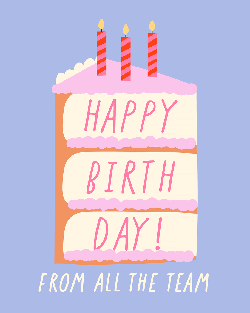 Card design "Happy Cake - group birthday ecard"