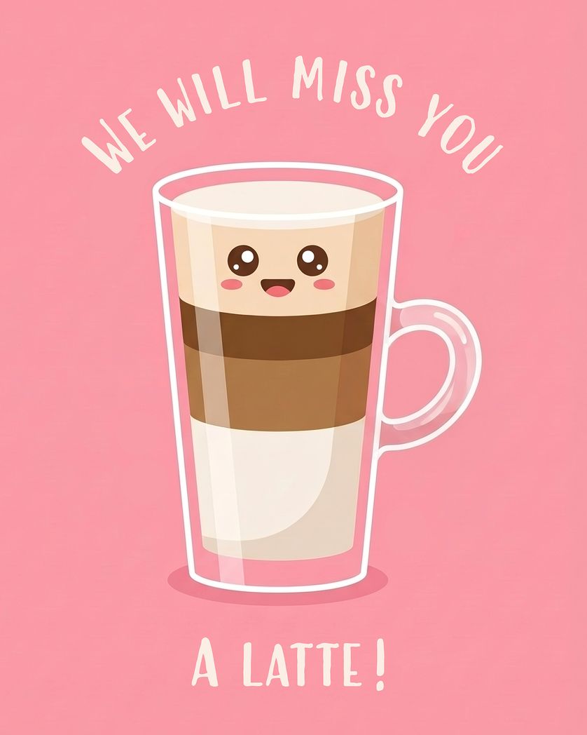 Card design "whole latte love - group leaving ecard"