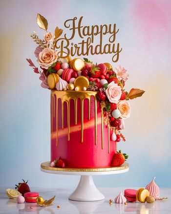 Use Bougie cake - group birthday ecard