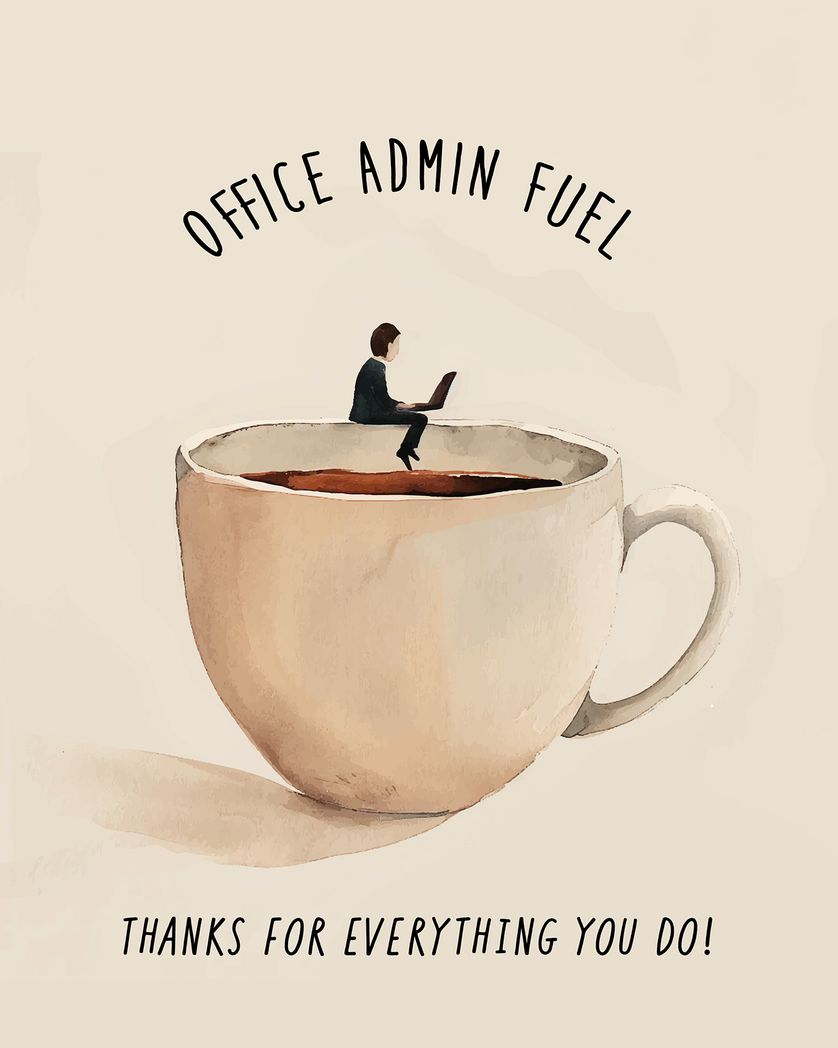 Card design "Double espresso - group admin day ecard"