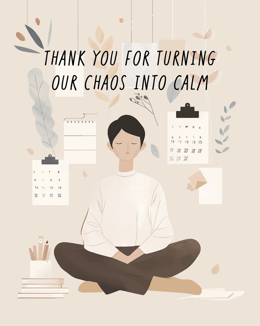 Card design "Zen Office - group admin day ecard"