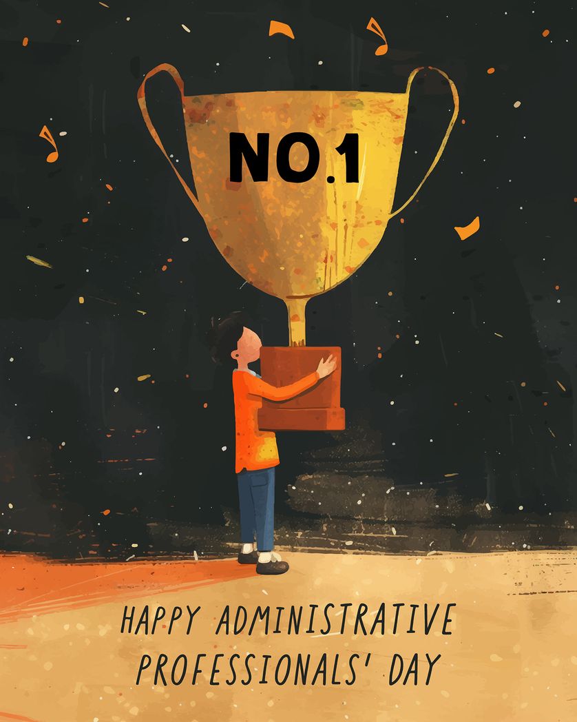 Card design "Big Trophy - group admin day ecard"