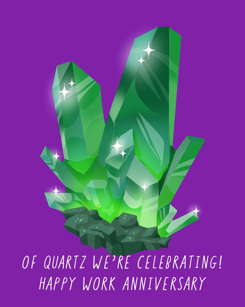 Card design "Crystal Tips - group anniversary ecard"