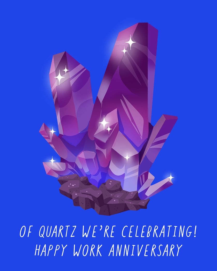 Card design "Crystal Tips - group anniversary ecard"