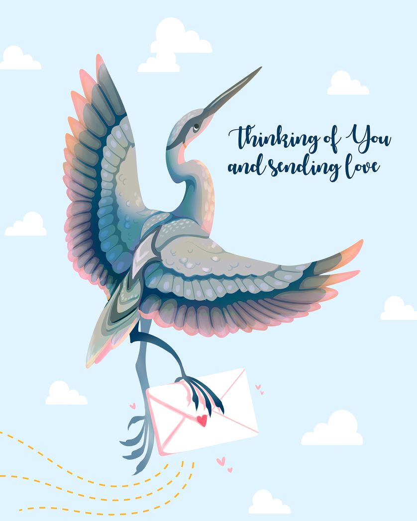 Card design "Majestic Crane - group sympathy ecard"