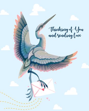 Use Majestic Crane - group sympathy ecard