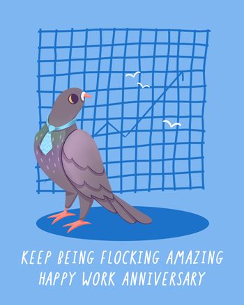 Use Flocking amazing - group anniversary ecard