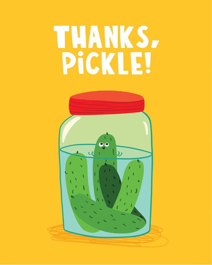 Card design "Gherkinly grateful - group thank you ecard"