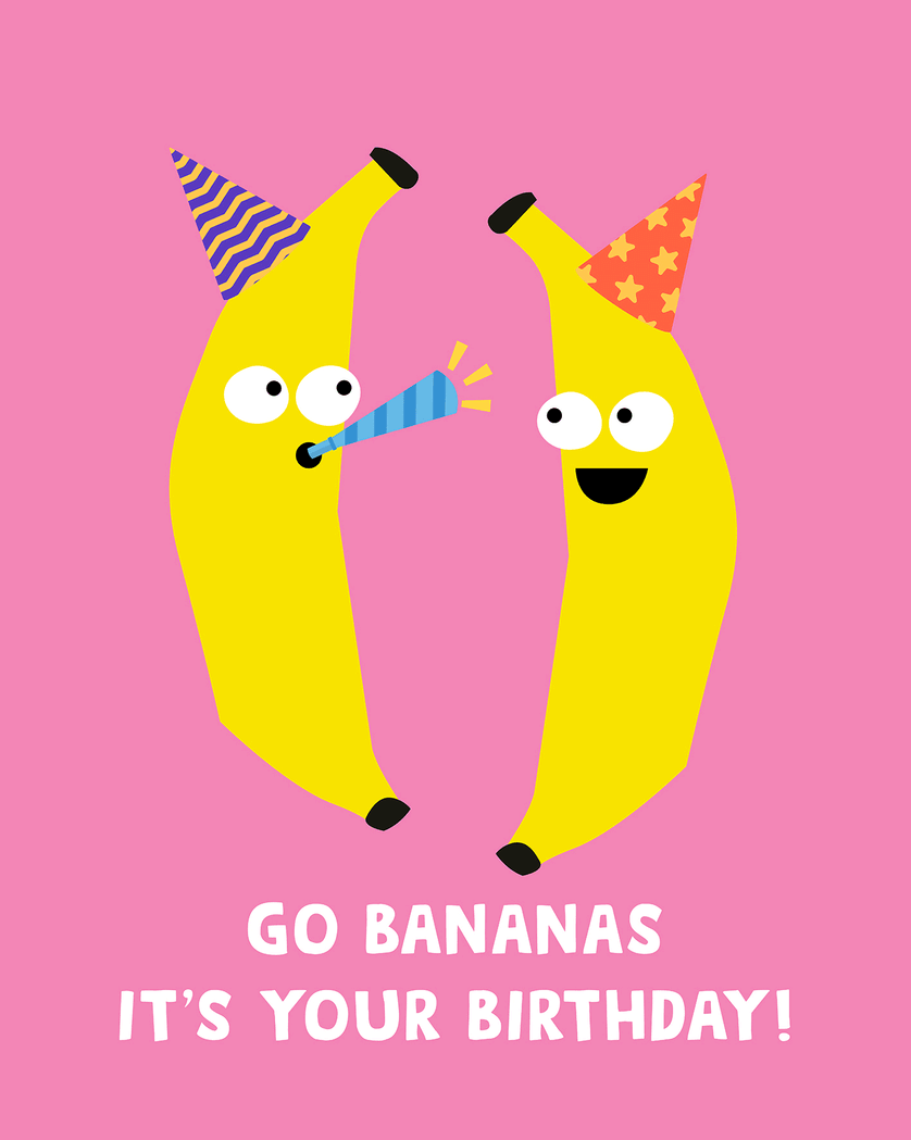 Card design "Bananarama - group birthday ecard"