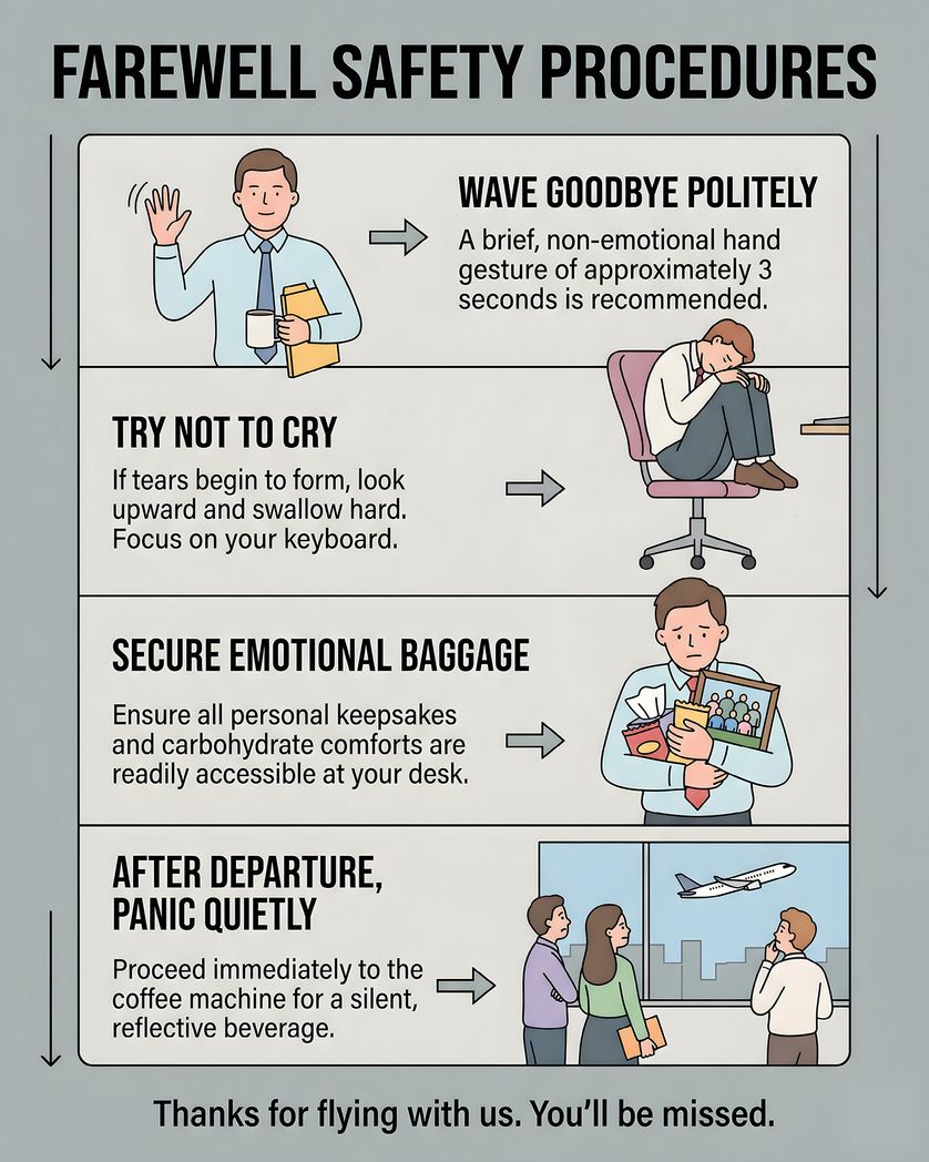 Card design "Flight safety - group leaving ecard"