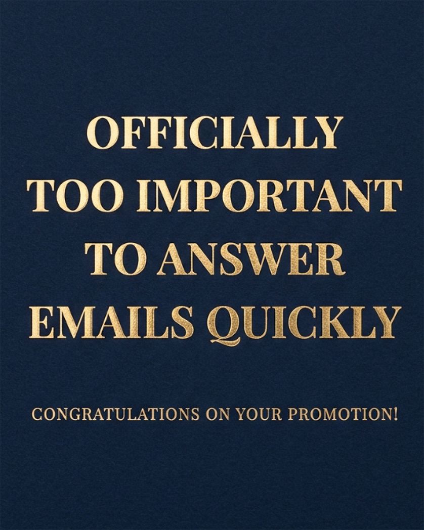 Card design "Officially promoted - group congrats ecard"