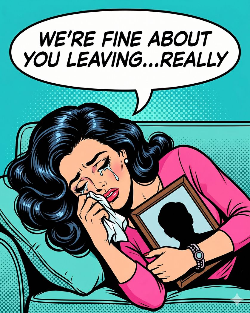 Card design "Pop art farewell - group leaving ecard"