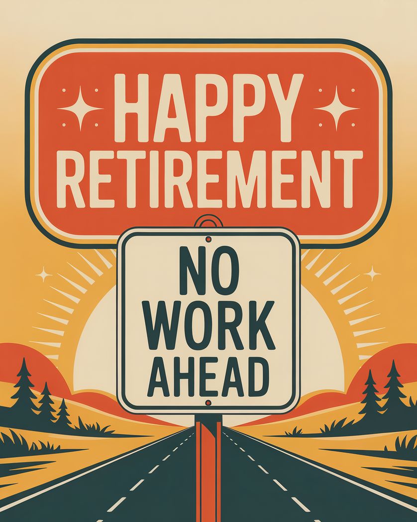 Card design "Route 67 - group retirement ecard"