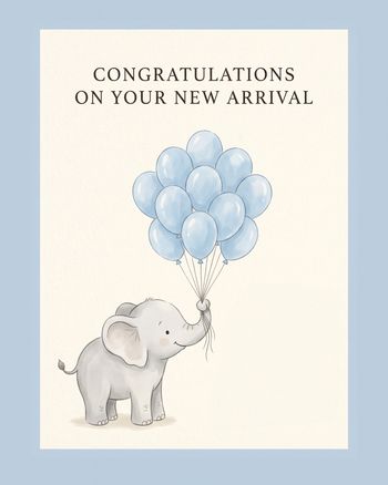 Use Blue Elephant - group baby ecard