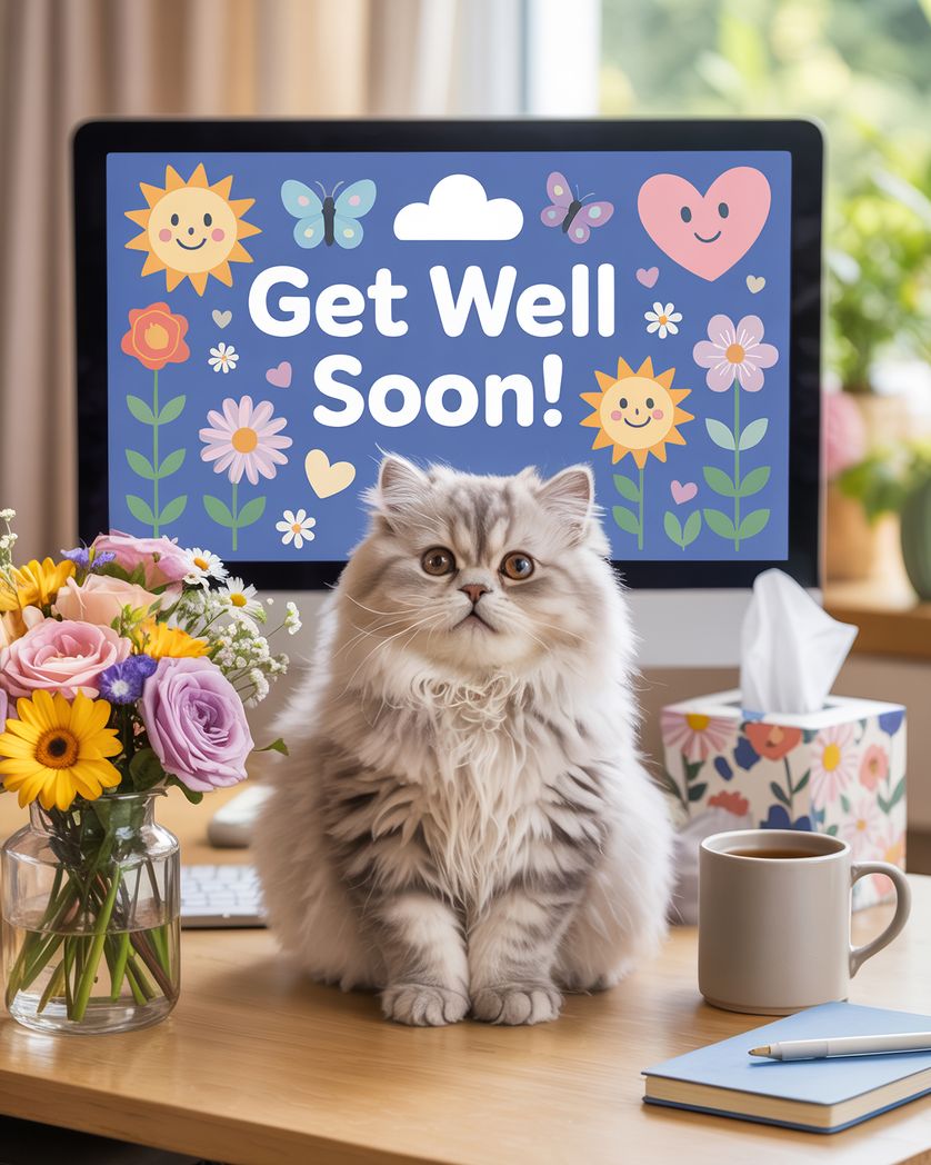 Card design "Work buddy - group get well ecard"
