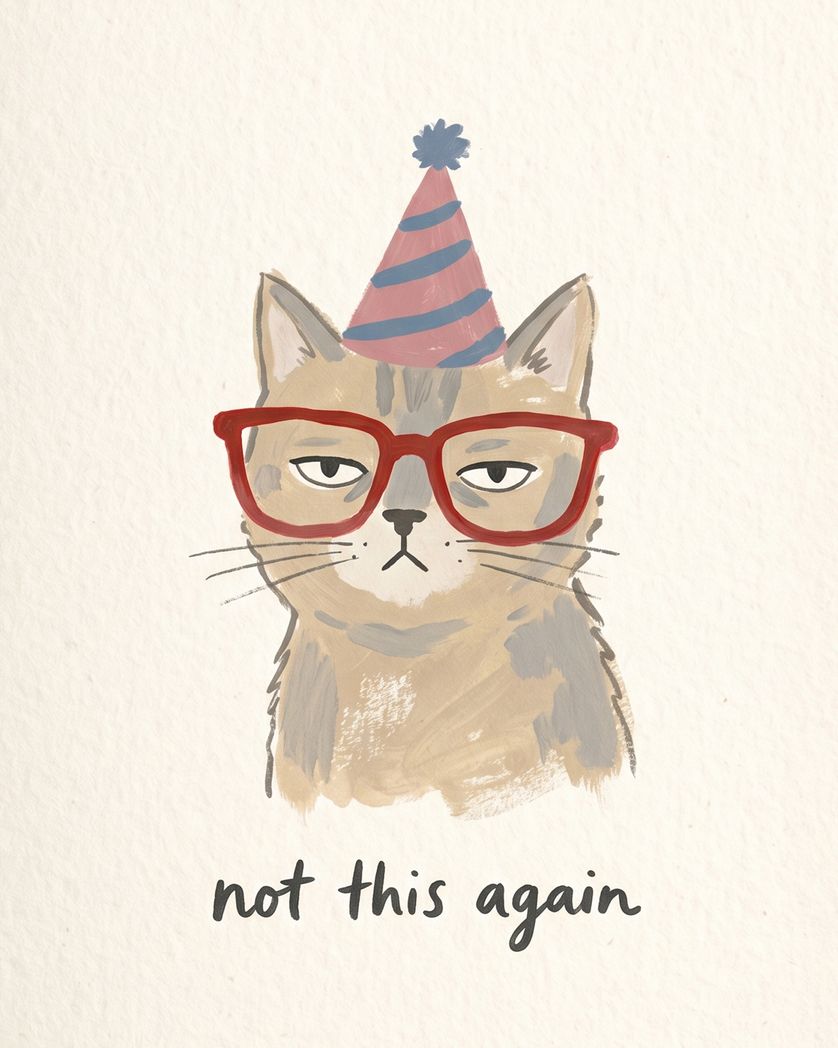 Card design "Meh - group birthday ecard"