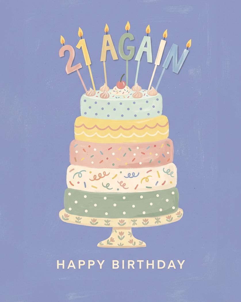 Card design "Forever young - group birthday ecard"