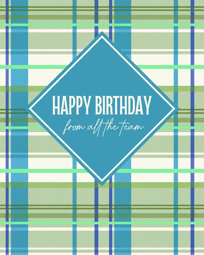 Card design "Checks - group birthday ecard"