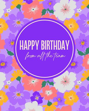 Use Pansy pattern - group birthday ecard