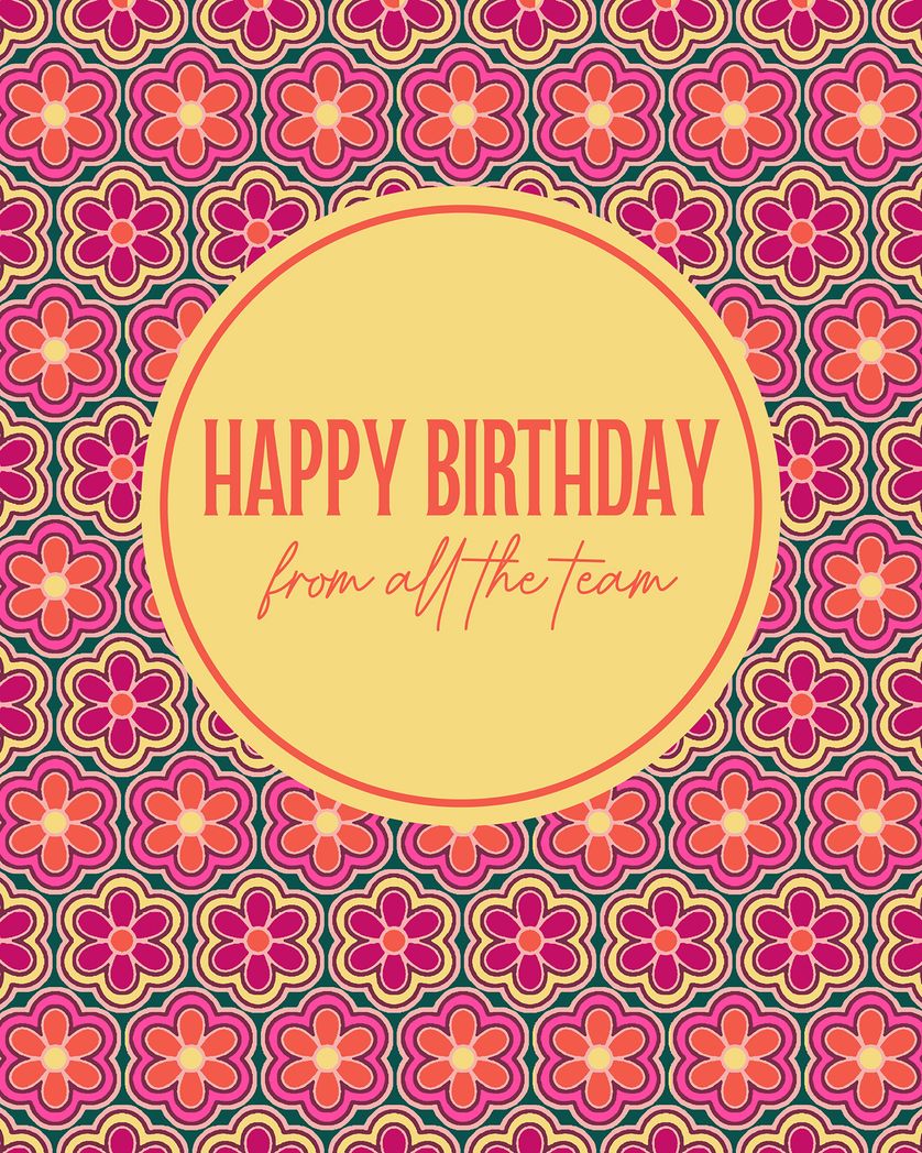 Card design "Arts and crafts- group birthday ecard"