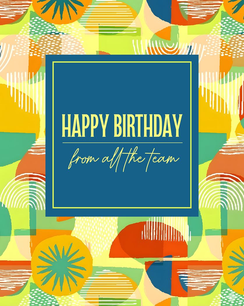 Card design "Bright and Bold - group Birthday ecard"
