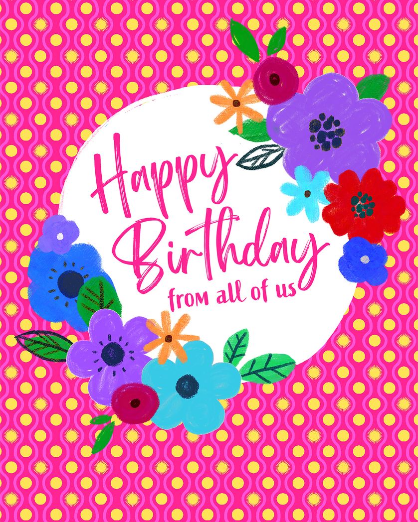 Card design "Jazzy Wreath - group leaving ecard"