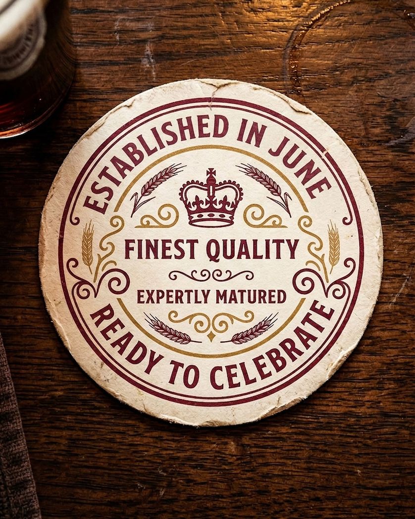 Card design "Real Ale June - group birthday ecard"
