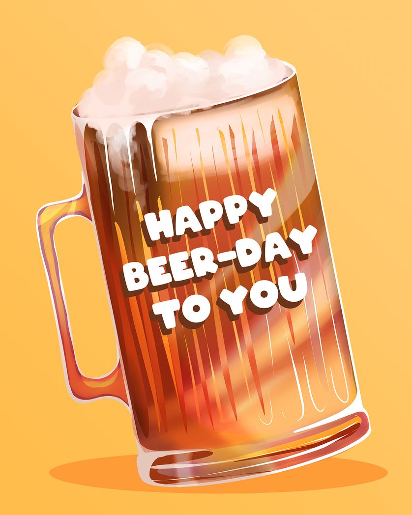 Card design "Tankard - group birthday ecard"