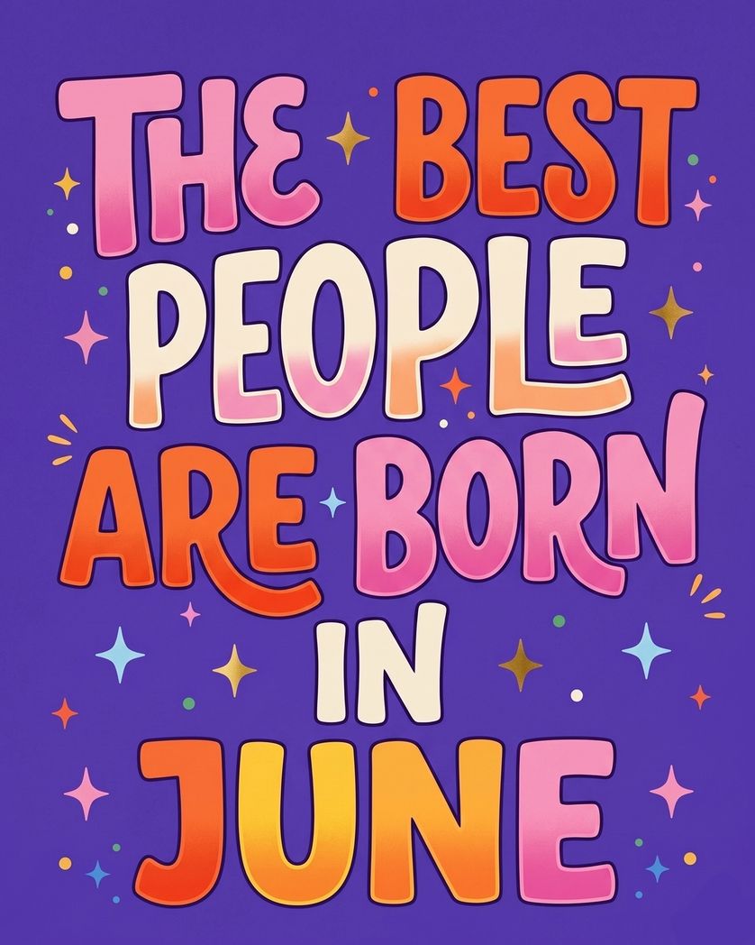 Card design "June people - group birthday ecard"