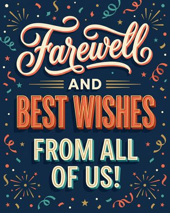 Use Waving with words - group leaving ecard
