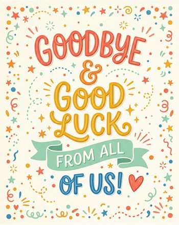 Use Goodbye dots and stars - group leaving ecard