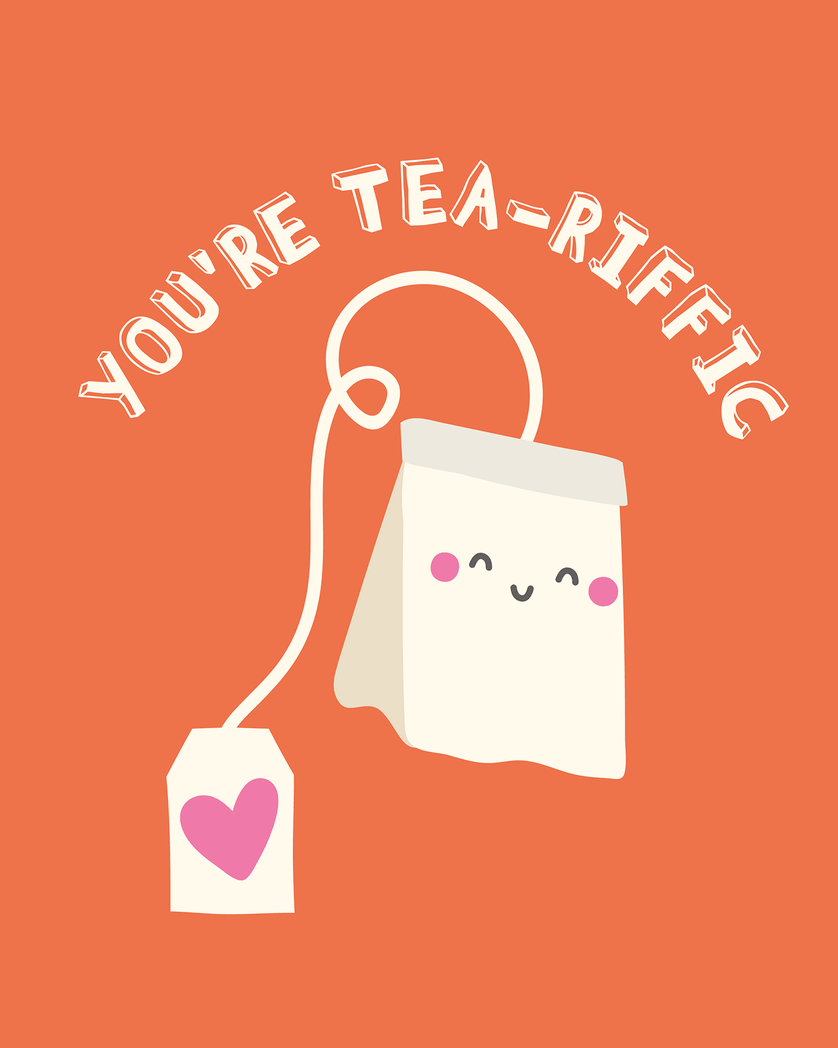 Card design "TEA-riffic - group Birthday ecard"