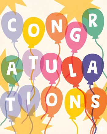 Use Balloon Party - group congrats ecard