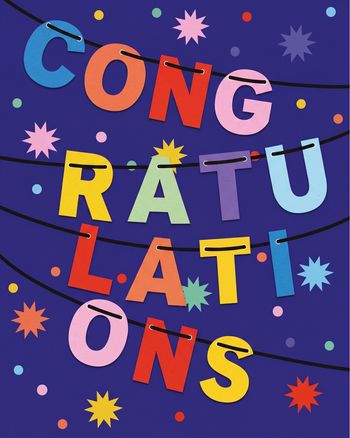 Use Bright Bunting - group celebration ecard