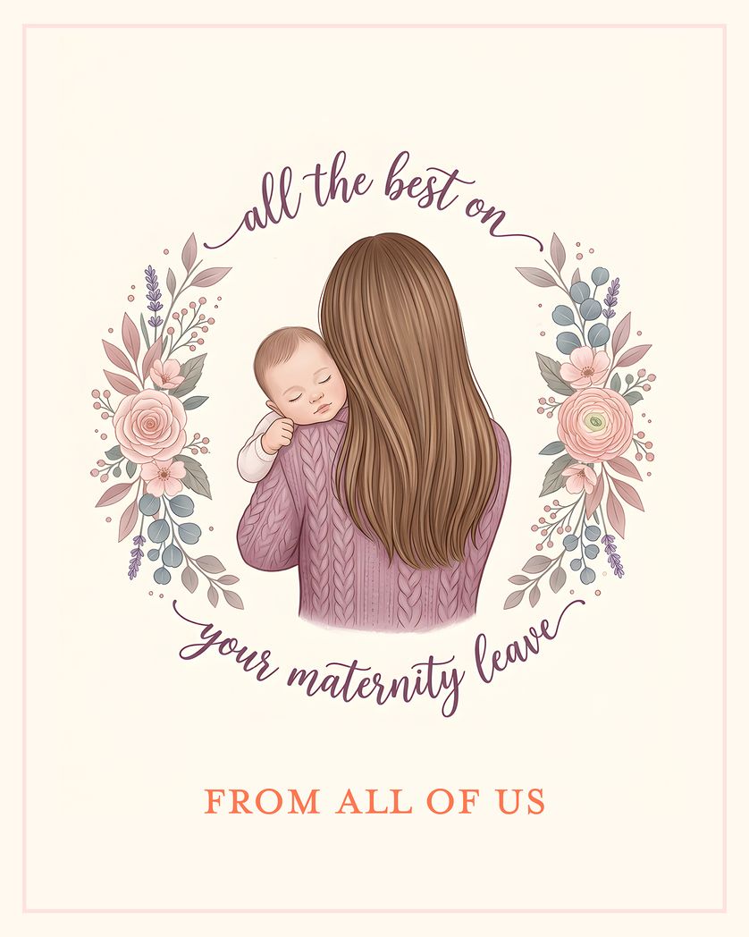 Card design "Mama hugs - group maternity leave ecard"