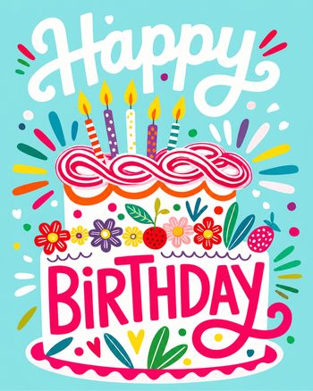 Use Bold cake - group birthday ecard