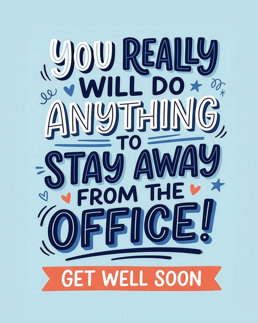 Card design "Excuses excuses - group get well ecard"