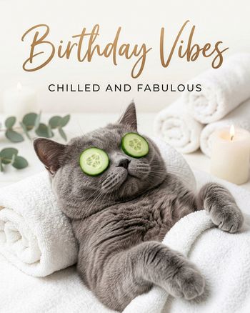 Use Chilled kitty - group birthday ecard